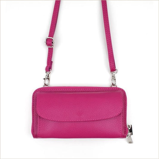 Geldbörse mit Handyfach CrossBody - Pink - Handtaschen